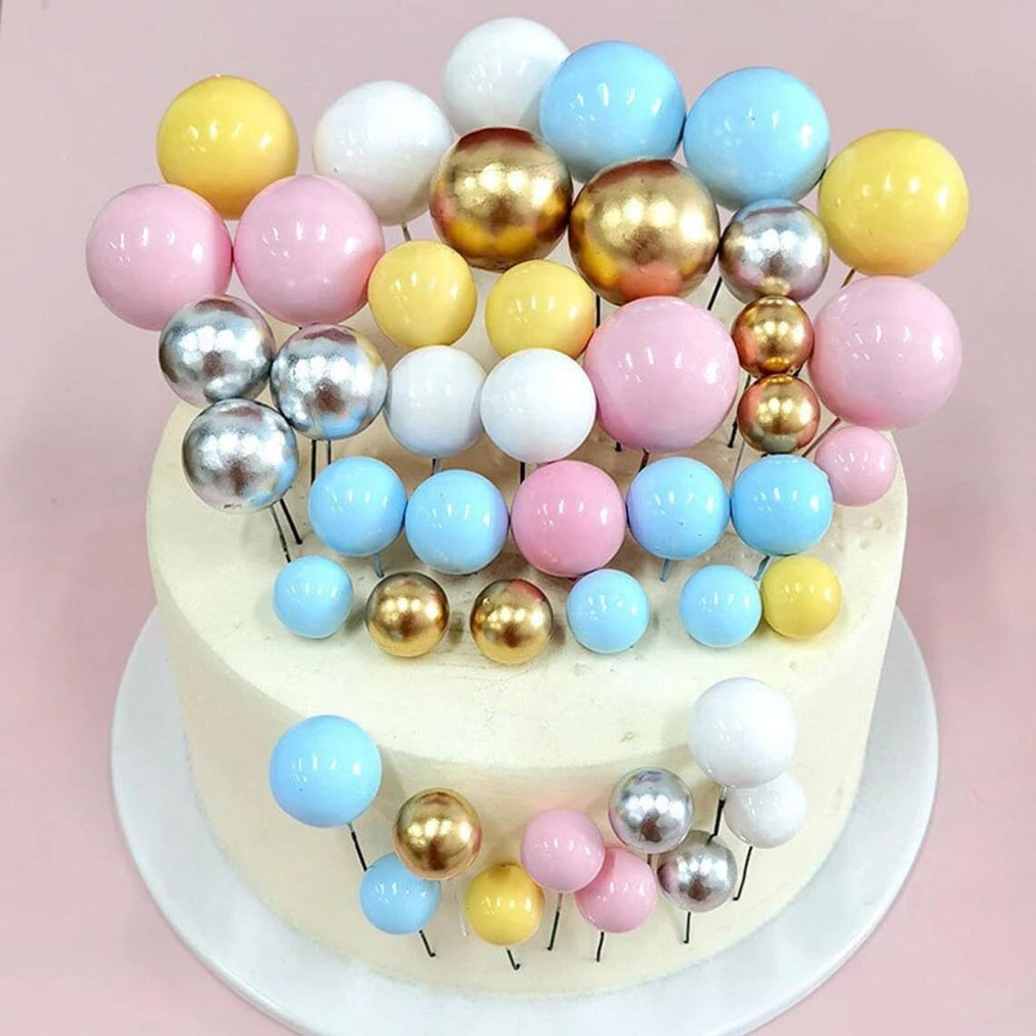 20PCS YELLOW SPHERE CAKE TOPPER