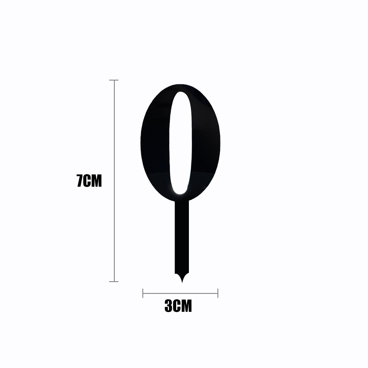 BLACK ACRYLIC MINI NUMBER TOPPER 0