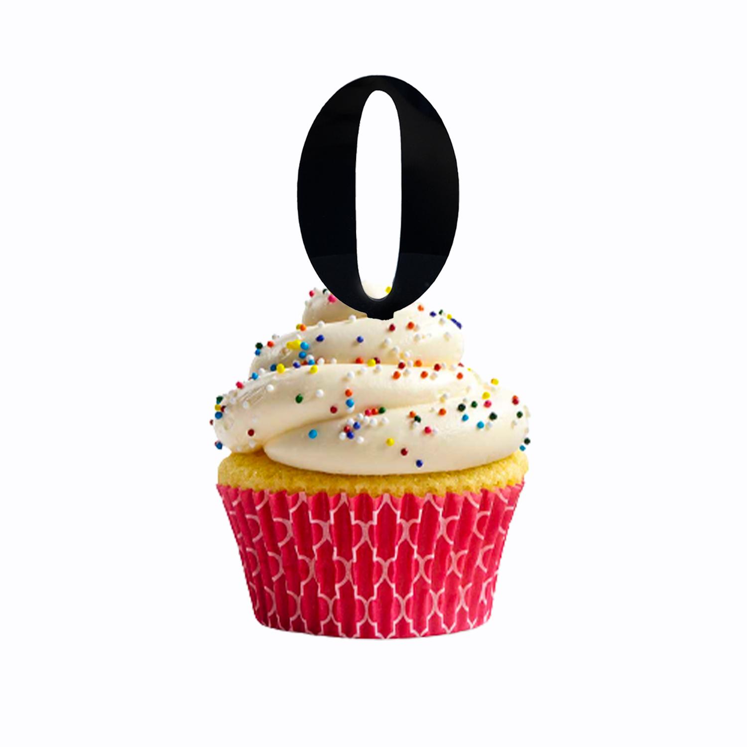 BLACK ACRYLIC MINI NUMBER TOPPER 0