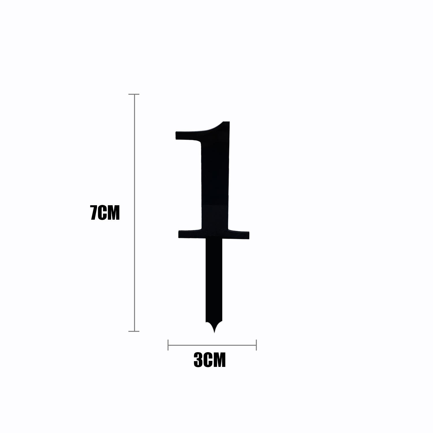 BLACK ACRYLIC MINI NUMBER TOPPER 1