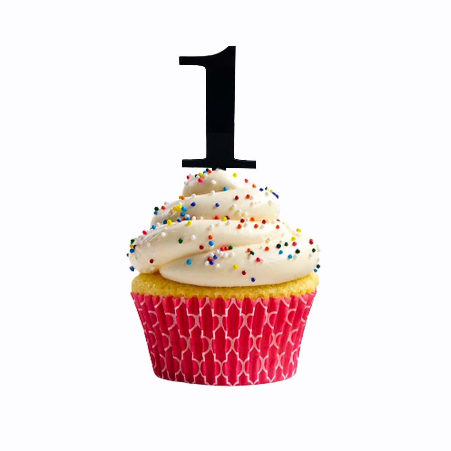 BLACK ACRYLIC MINI NUMBER TOPPER 1