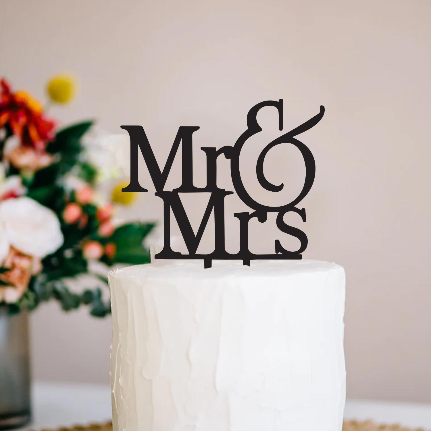 BLACK ACRYLIC MR & MRS TOPPER NO 01