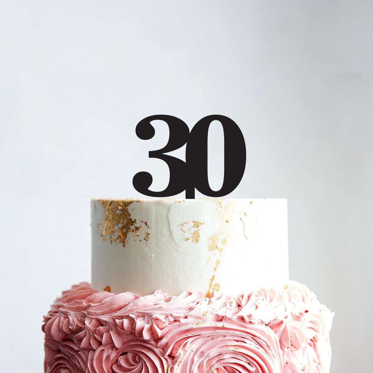BLACK ACRYLIC NUMBER TOPPER NO 30