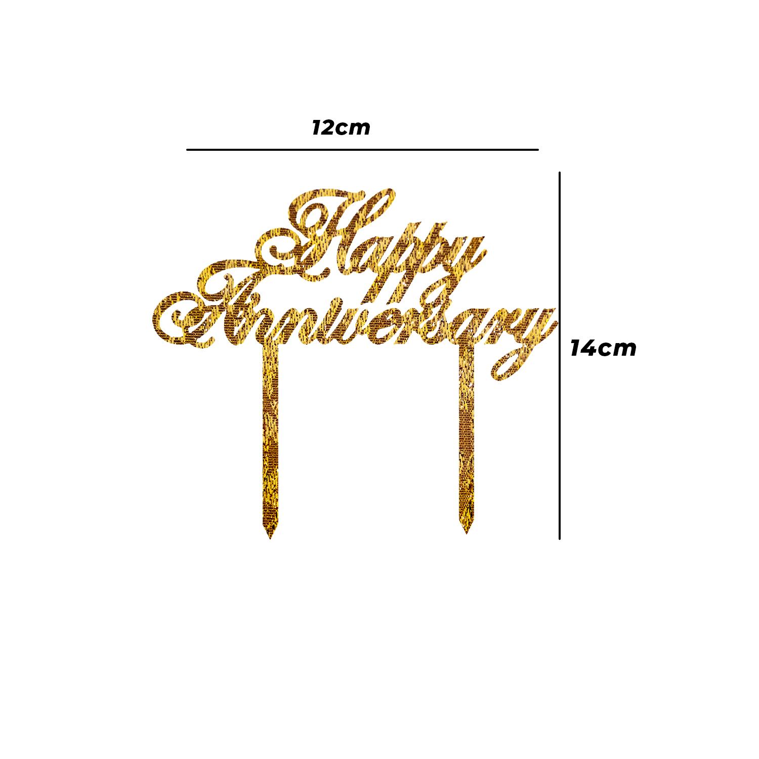 GOLD GLITTER ANNIVERSARY TOPPER 01