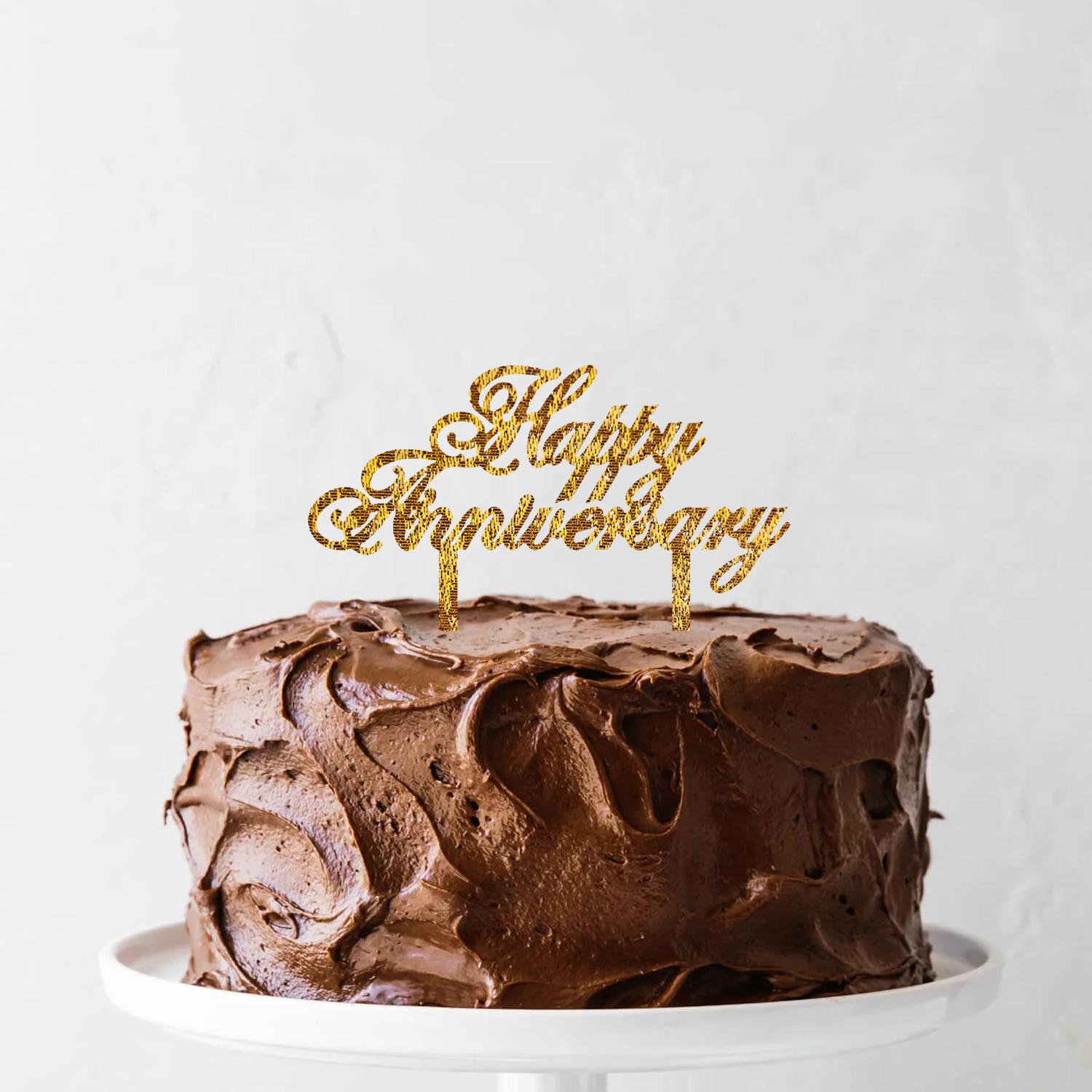 GOLD GLITTER ANNIVERSARY TOPPER 01