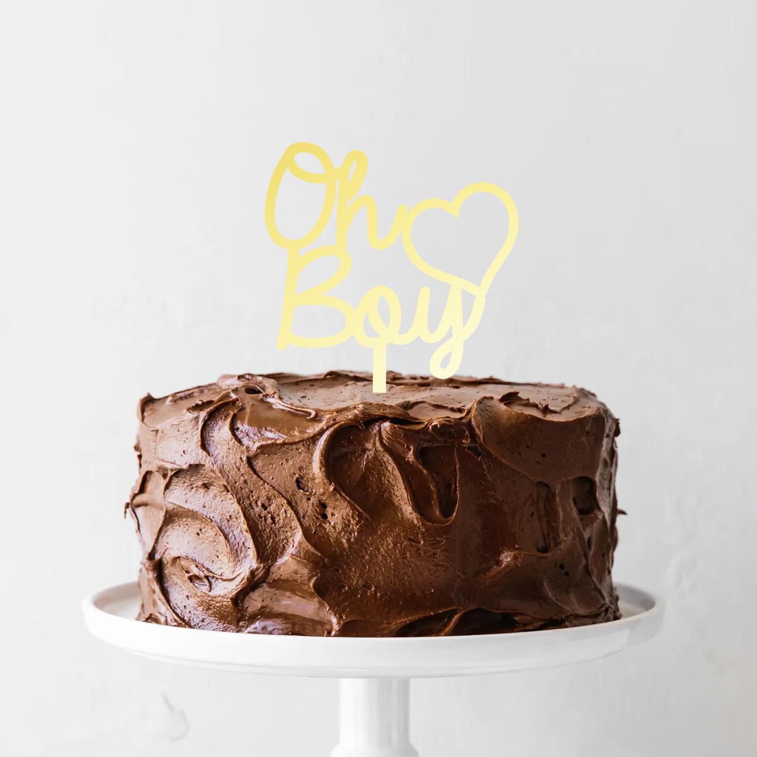GOLD MIRROR BABY SHOWER TOPPER OH BOY